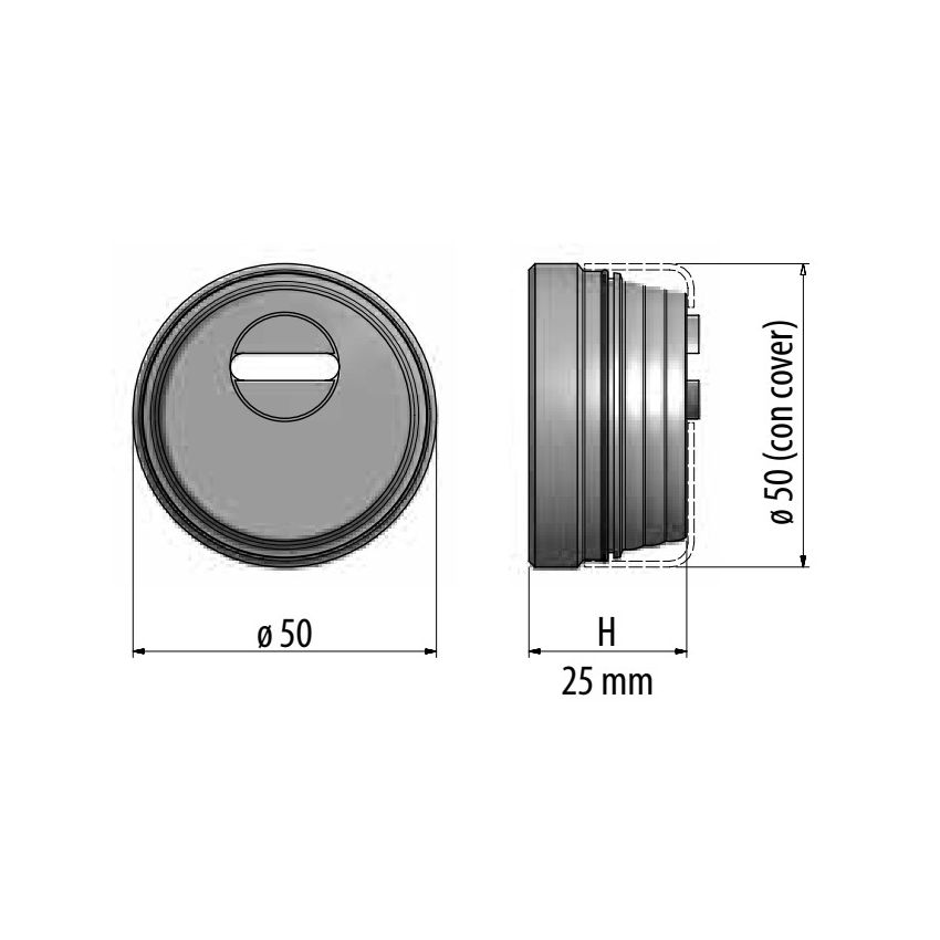 Escudo de segurança AF (Kit), anti-tubo, para fechaduras Atra, cromado, 50 mm