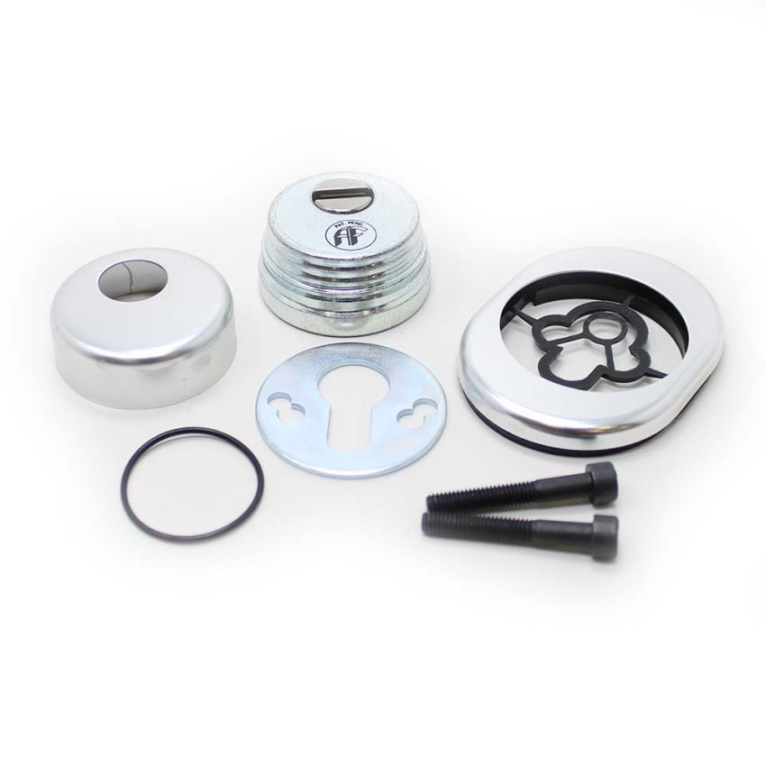 Escudo de segurança AF (Kit), para fechaduras Mottura e Tesa, anti-tubo, argento, 50 mm