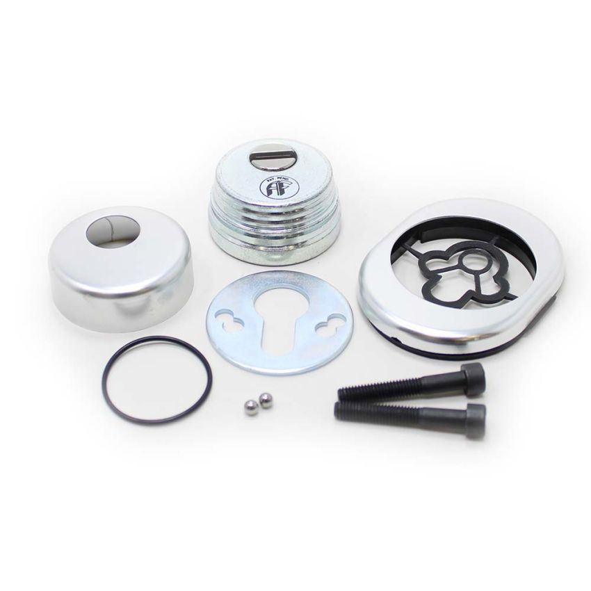 Escudo de segurança AF (Kit), para fechaduras Mottura, super blindado e anti-tubo, argento, 50 mm