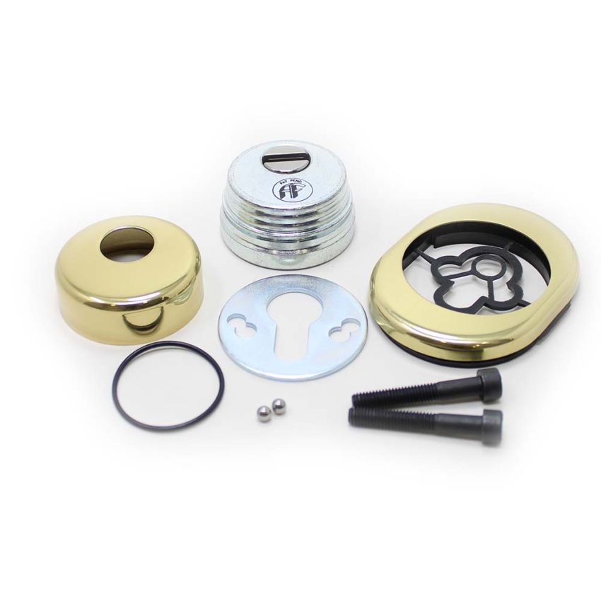 Escudo de segurança AF (Kit), para fechaduras Mottura, super blindado e anti-tubo, latão, 50 mm