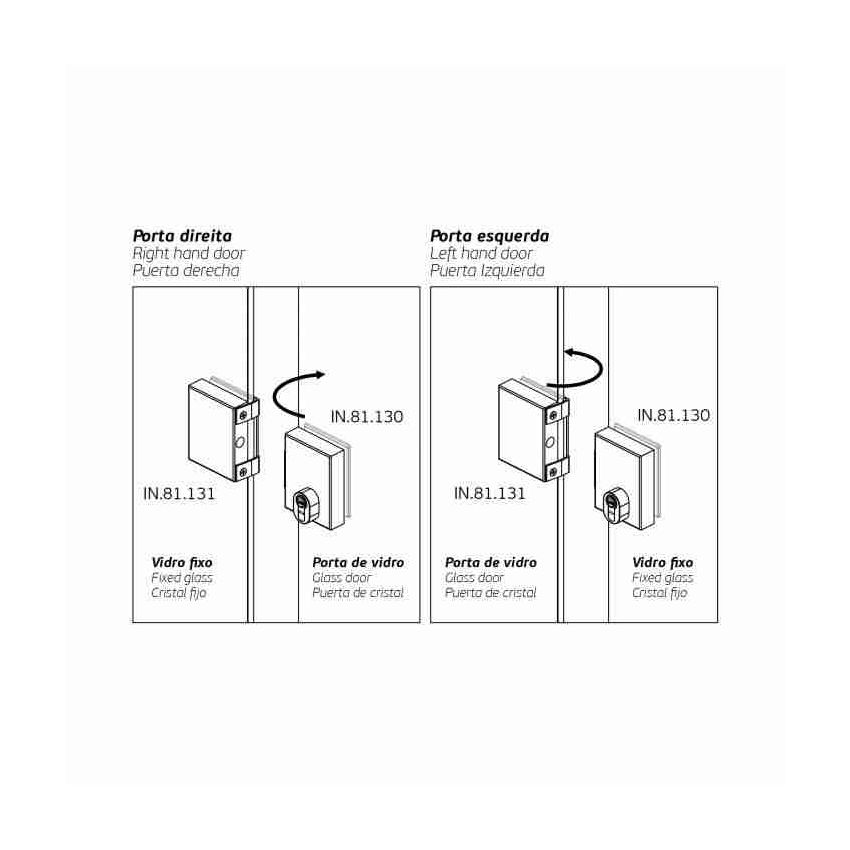 Testa JNF IN.81.131 para fechadura de vidro JNF IN.81.130
