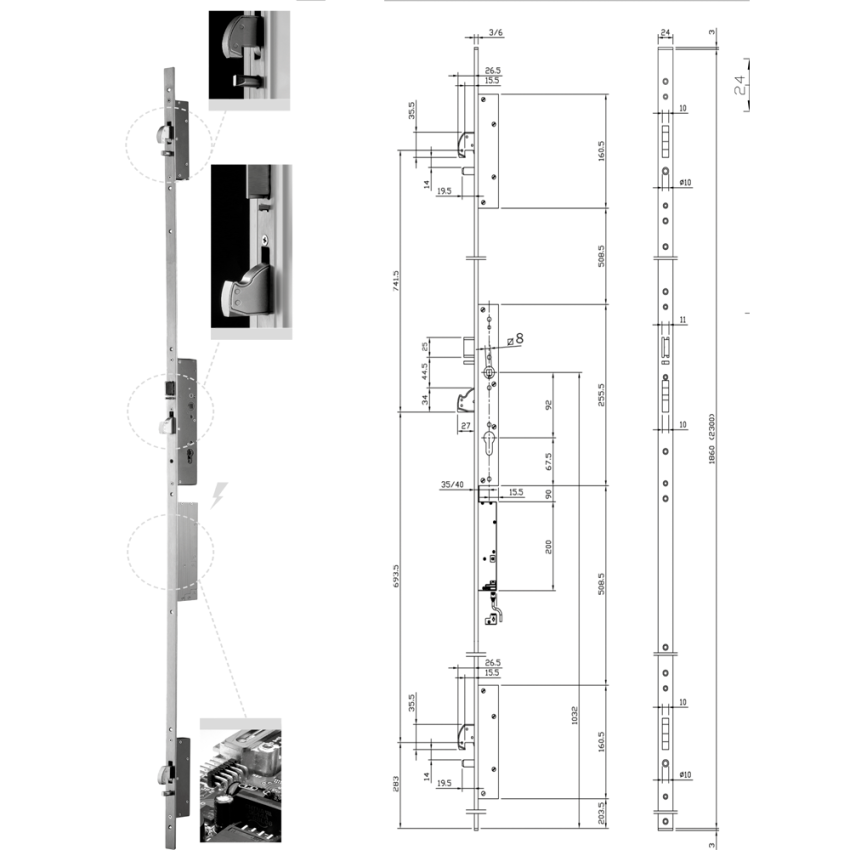 Fechadura Iseo Multiblindo Emotion 7A3600502E_DX PT