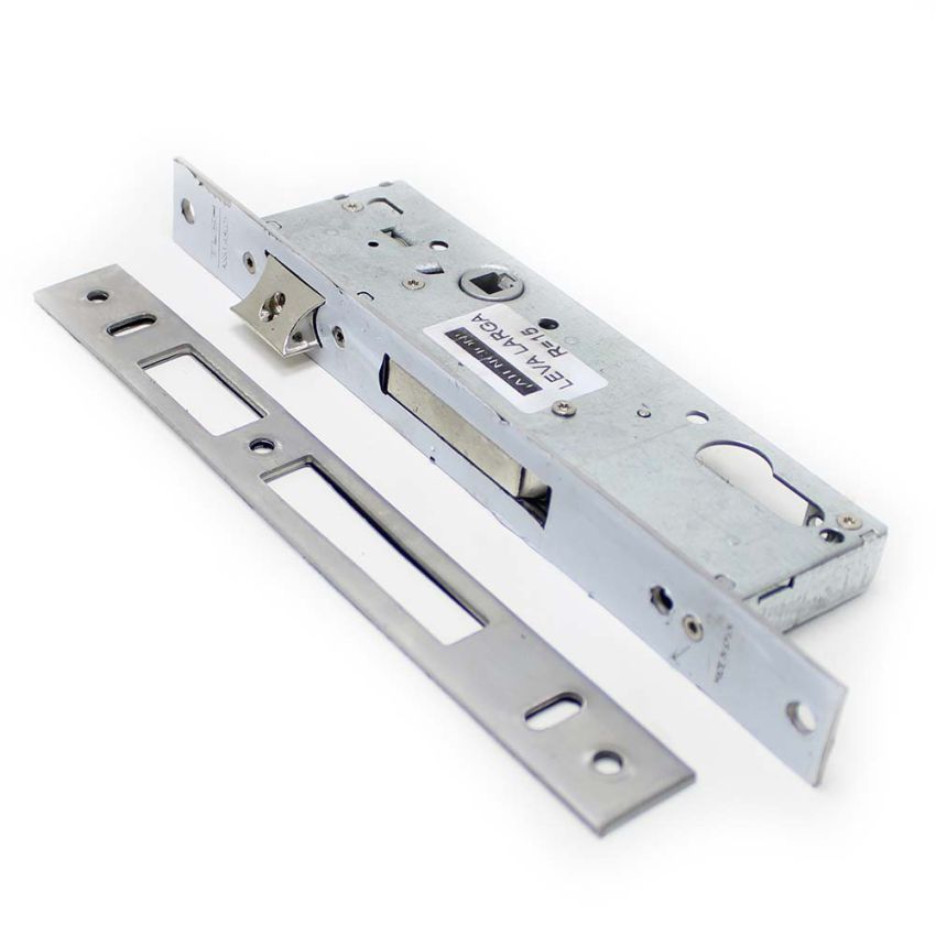 Fechadura de embutir alumínio Tesa 4210, entrada 35mm, niquelado