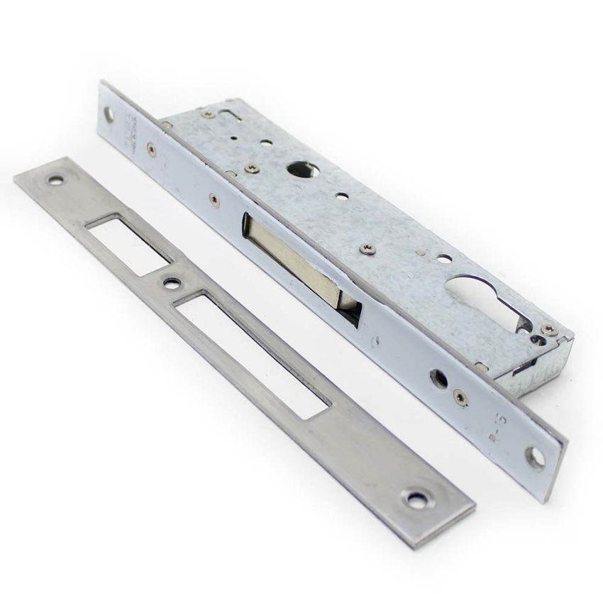 Fechadura de embutir alumínio Tesa 4211 sem trinco, entrada 20mm, niquelado