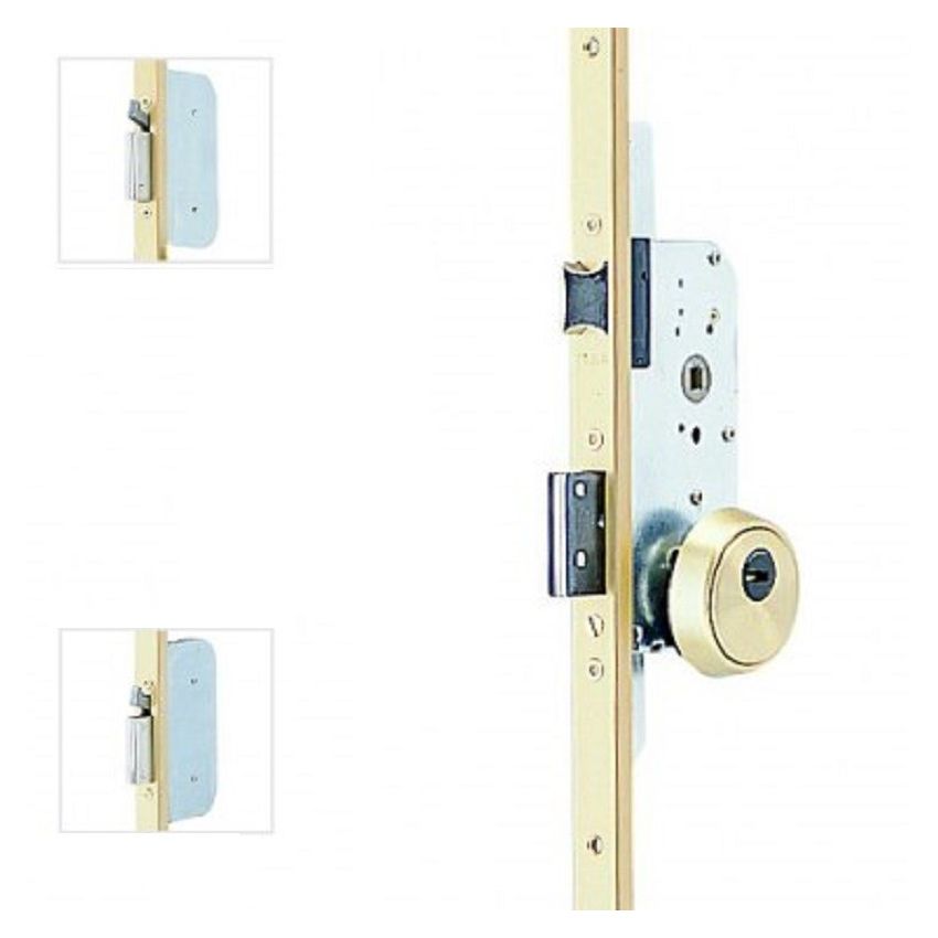 Fechadura multiponto 3 pontos TESA TLP, chapa em U, entrada 55mm, dourado esmaltado