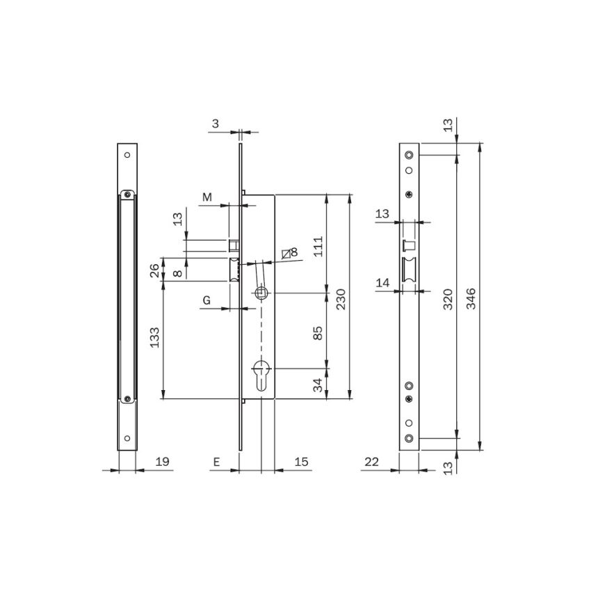 Fechadura ISEO 781802302 3 cm