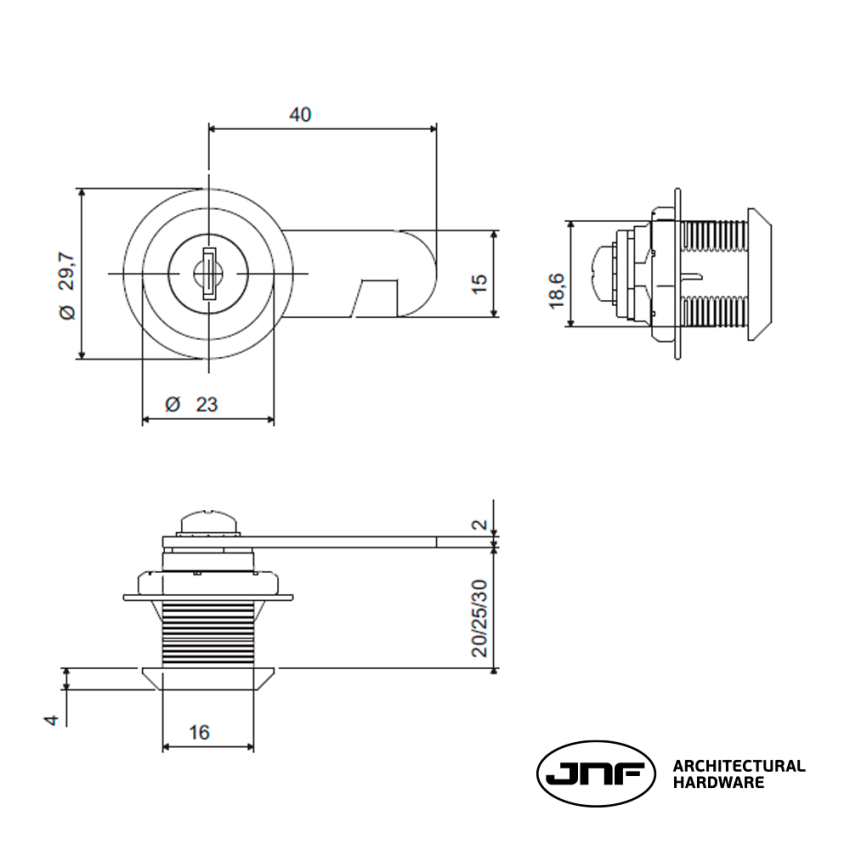 Fecho JNF FC7715.25 com 25 mm de comprimento