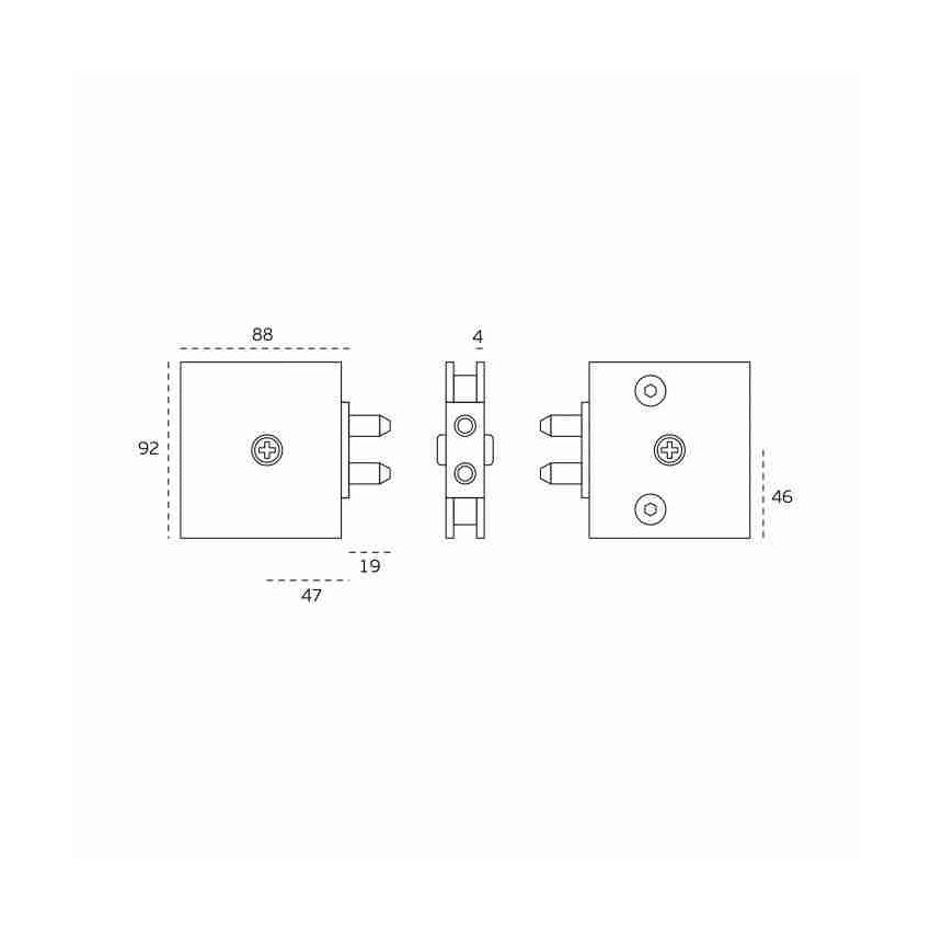 Fechadura JNF IN.20.3000.1 para portas de vidro c/cilindro chave de cruz