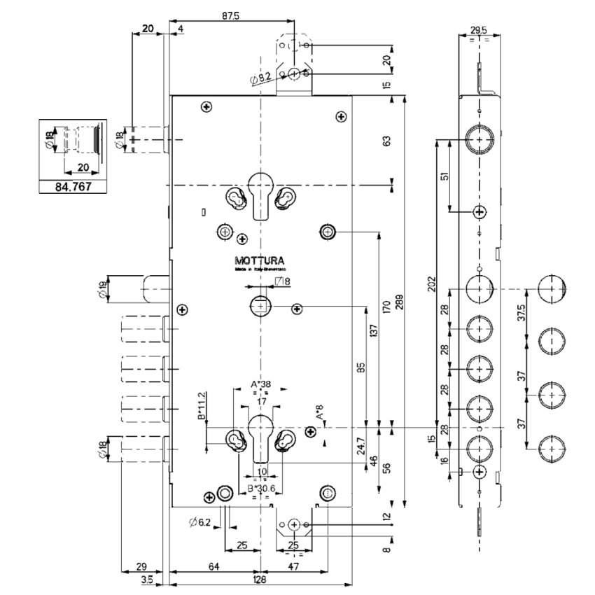 Fechadura MOTTURA 84765W800B