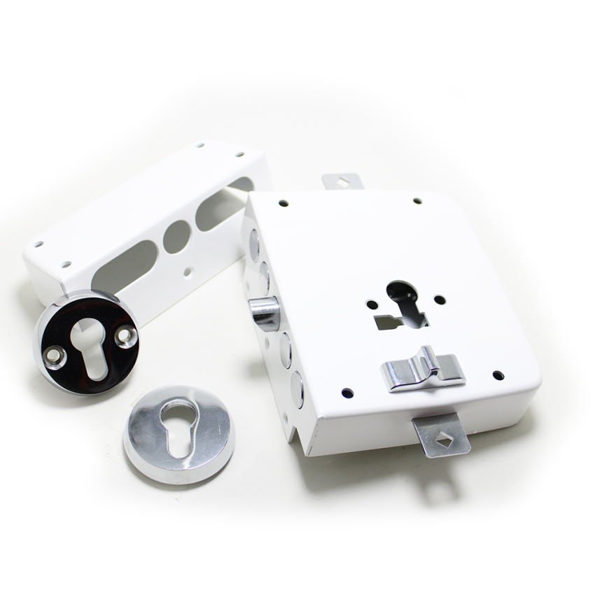 Fechadura Rodes 5070PE  direita côr Branco c/ trancas