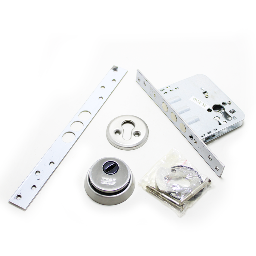 Fechadura de embutir madeira Tesa R201B, entrada 60 mm, niquelado, s/ cilindro