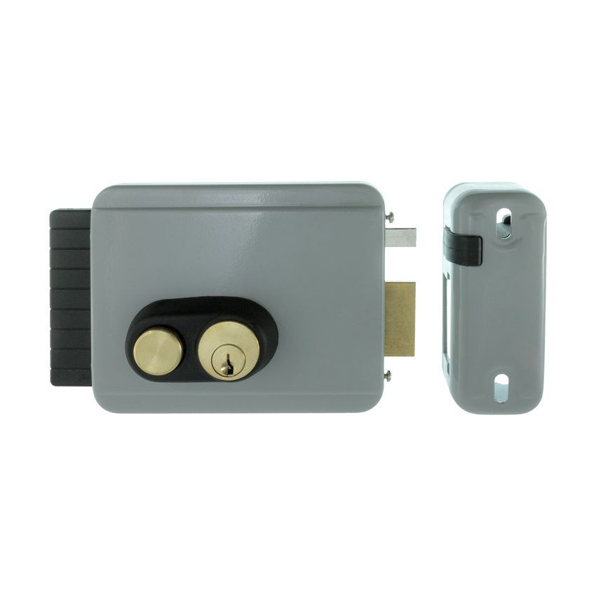 Fechadura elétrica de sobrepor Viro 8972, entrada ajustável de 50 a 80mm, direita