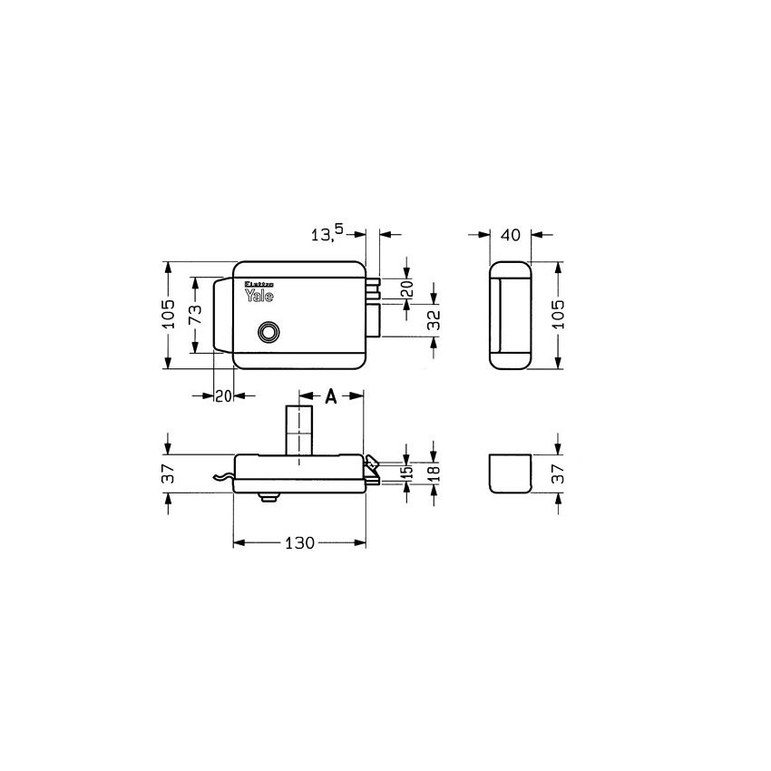 Fechadura elétrica de sobrepor Yale 68400602, esquerda