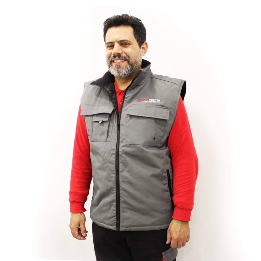 Colete Chaviarte alcolchoado com forro e com bordado