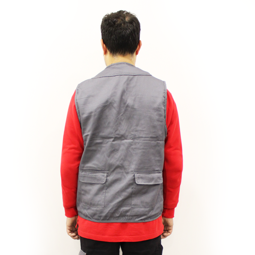 Colete Chaviarte multibolsos com fole e palas interiores