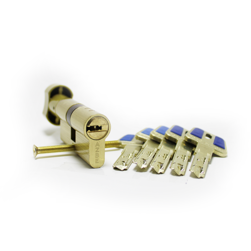 Cilindro Yale HSK de botão 45x45mm latonado