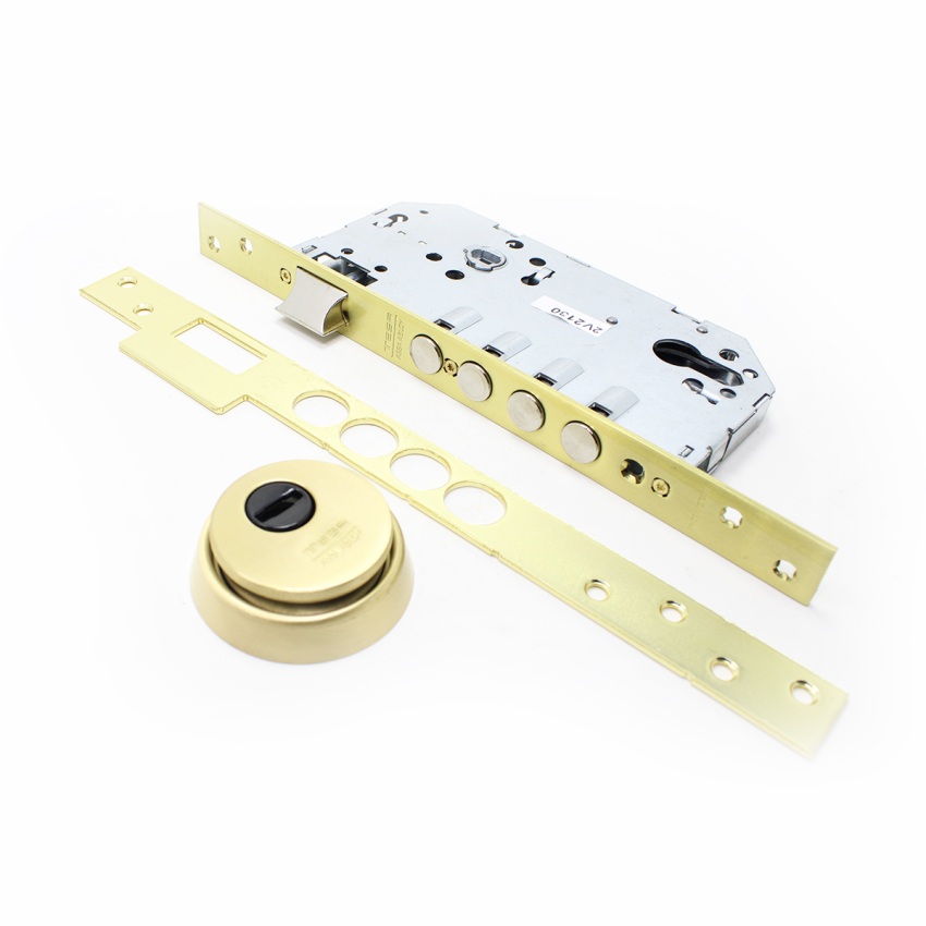 Fechadura de embutir madeira Tesa R200B, entrada 60 mm, latão