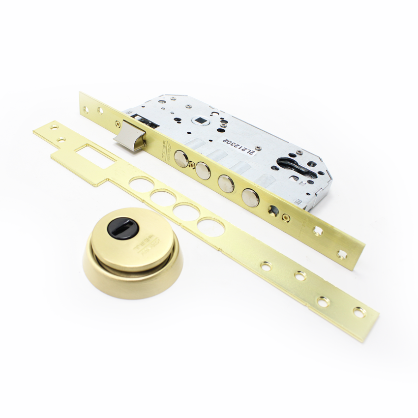 Fechadura de embutir madeira Tesa R200B, entrada 50 mm, latão