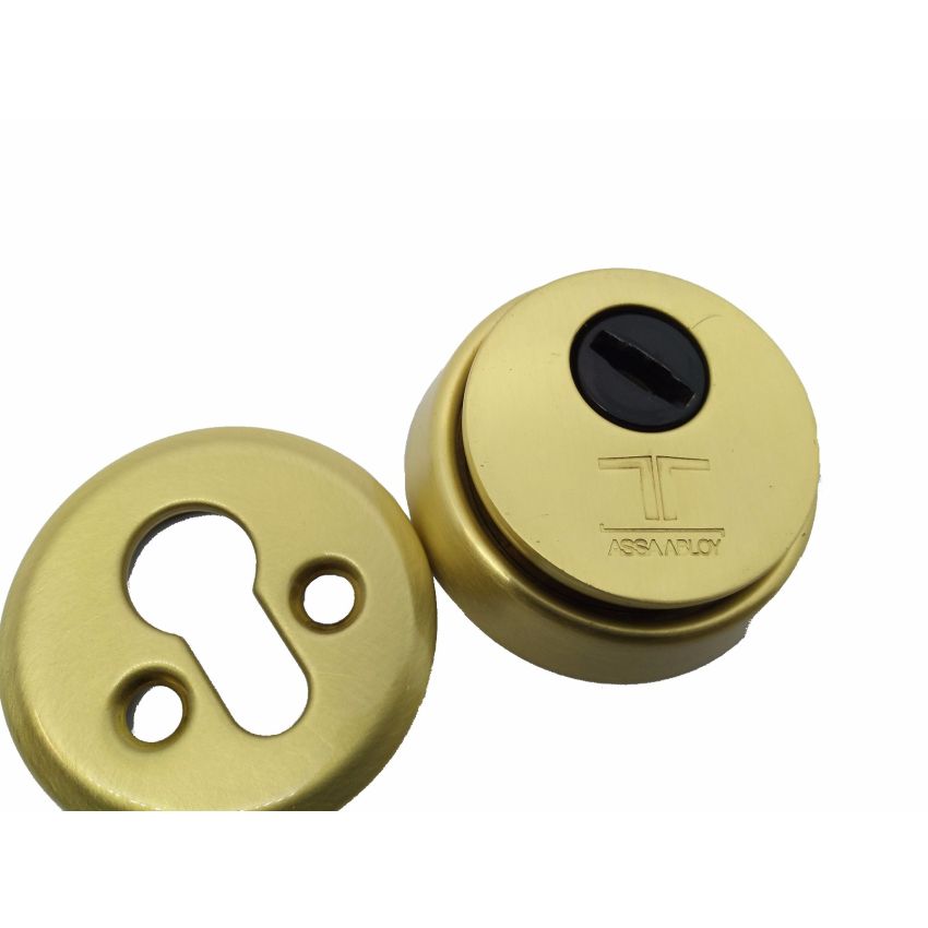 Escudo de segurança TESA com proteção rotativa para cilindro de perfil europeu, dourado