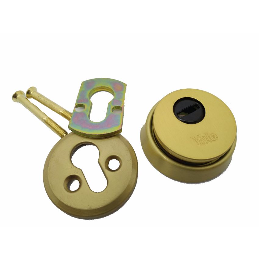 Escudo de segurança YALE com proteção rotativa para cilindro de perfil europeu, dourado