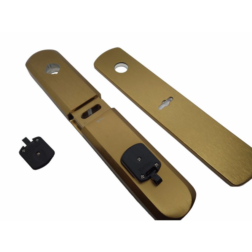 Escudo de segurança Disec cromado com proteção magnética, para chave de duplo palhetão