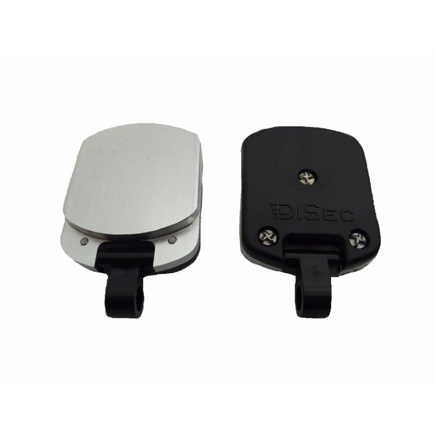 Escudo de segurança Disec cromado com proteção magnética, para chave de duplo palhetão