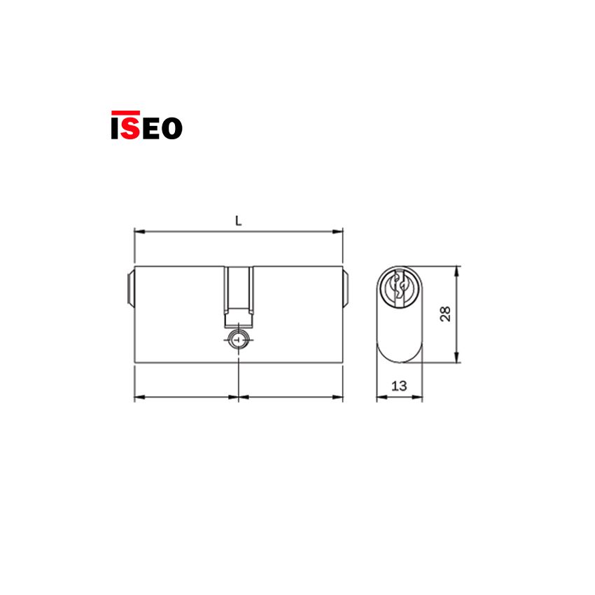 Cilindro F5 Oval Iseo 27x27 Niquelado