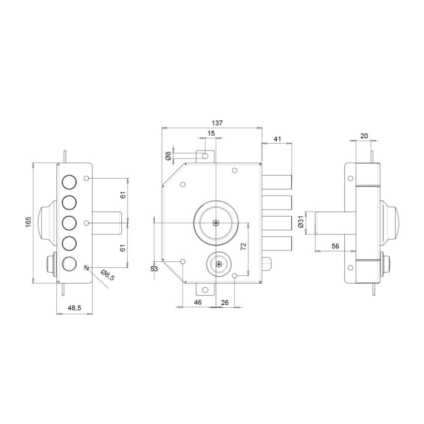 Fechadura Teco de 2 trancas T1460.60SX1