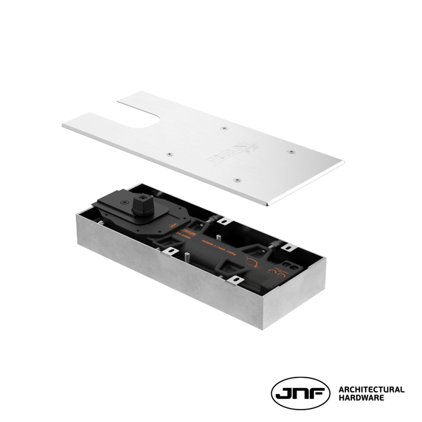 Mola de pavimento JNF 21.2265, para portas de batente ou vai-vém, inox satinado