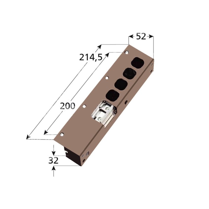 Trinco eléctrico Mottura para fechadura de sobrepor 20530 Verniciata esquerda, 94080VSDMN