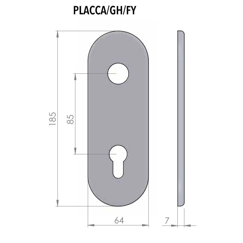 Espelho comprido AF modelo GH, interior , cromado/argento