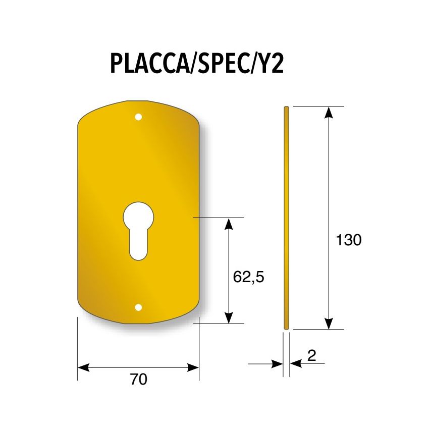 Placa substituição AF Esp. Yale/Euro tipo 2 Bronze