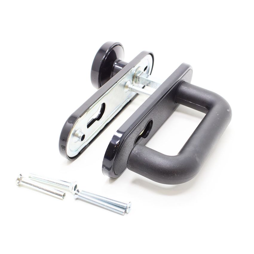 Puxador interior e exterior Tesa METF972NM de bola e muleta , com espelho comprido, negro