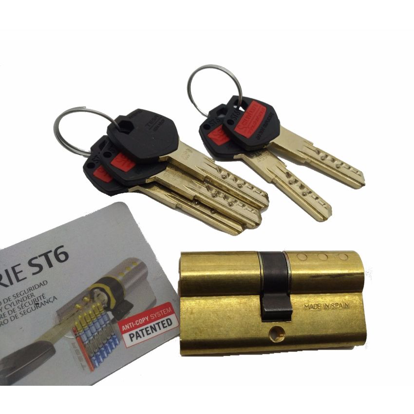 Cilindro Tesa ST6 40x45mm latonado