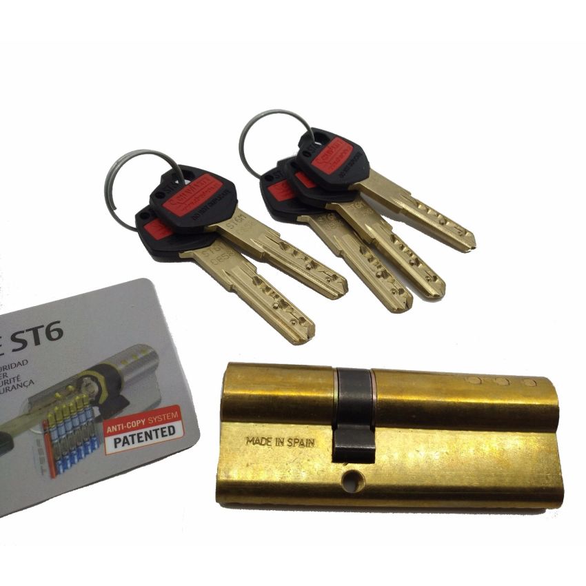 Cilindro Tesa ST6 40x50mm latonado