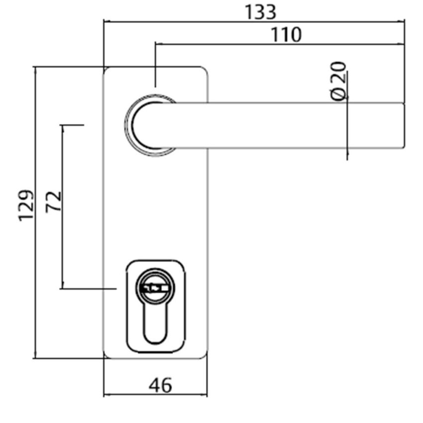 Puxador de muleta Tesa MMODMBSCNE, modular, negro