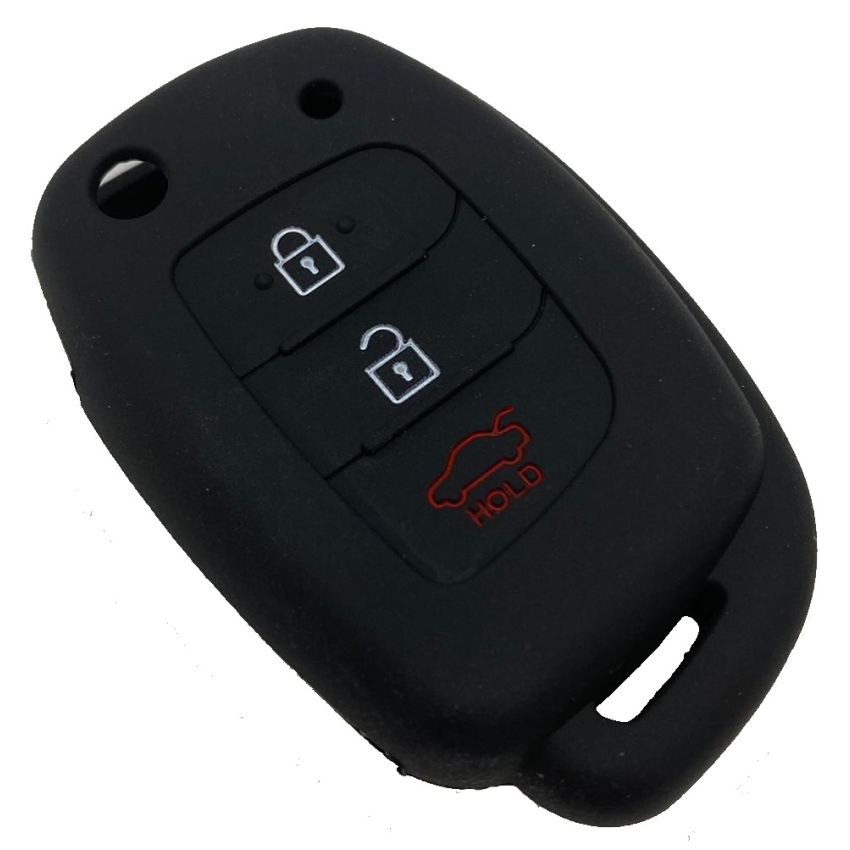 Capa silicone Hyundai, flip três botões, negro