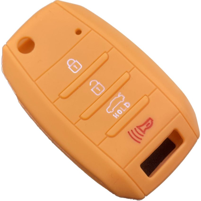 Capa silicone Kia, flip quatro botões, laranja