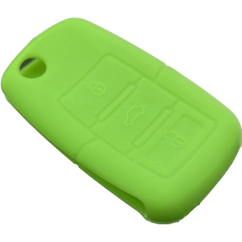 Capa silicone Volkswagen, três botões, verde
