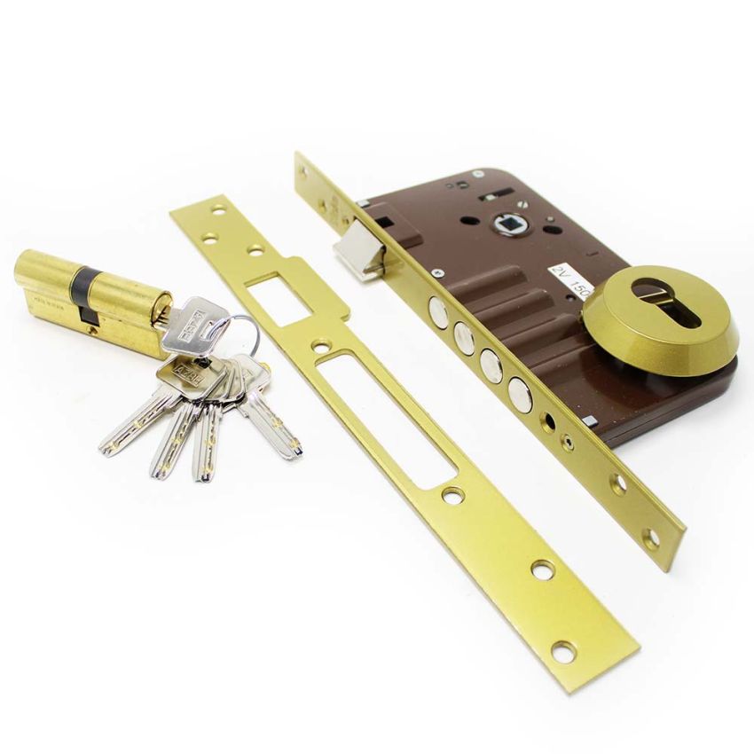 Fechadura de embutir YALE 8912, 50 mm latonado