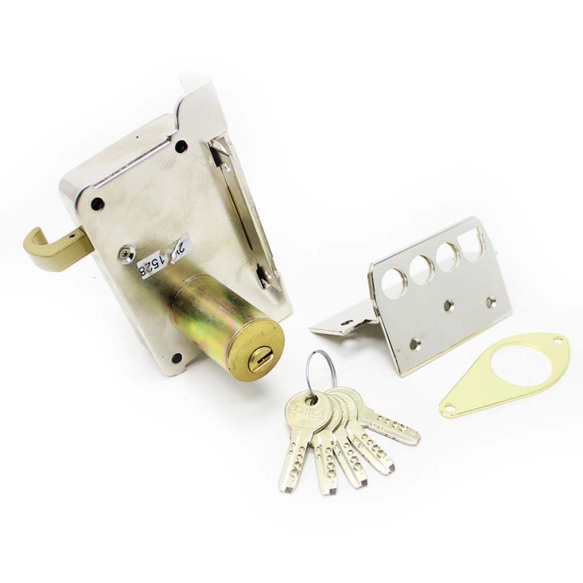 Fechadura Yale 8HS de sobrepor com 1 ponto fecho, esquerda, niquelado