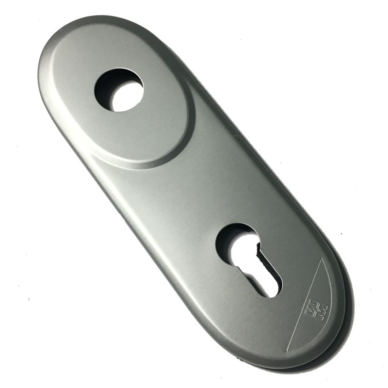 Espelho comprido Mottura interior, com entrada para canhão e puxador, em alumínio anodizado