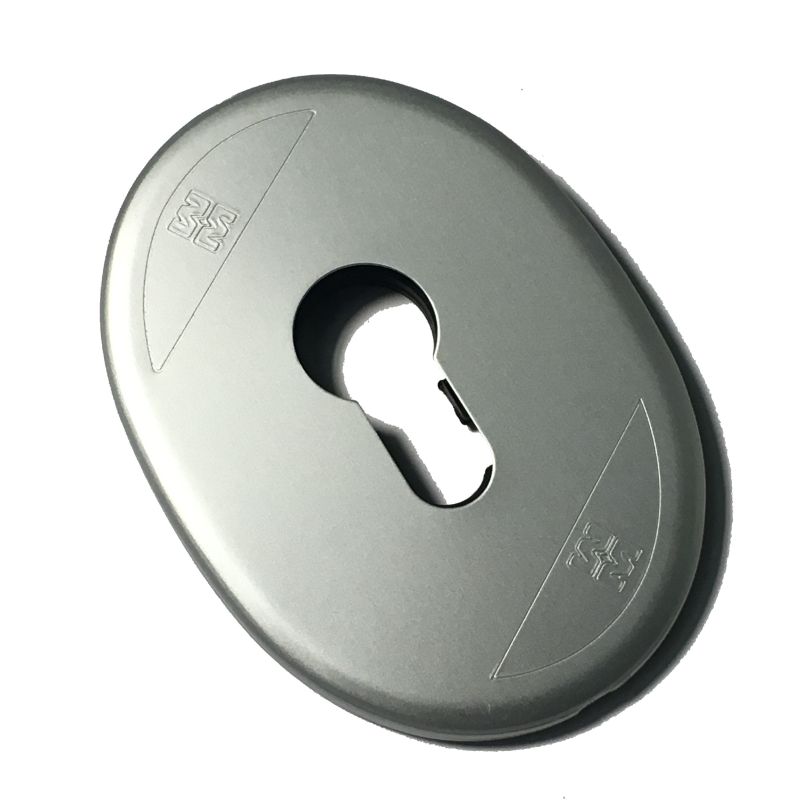 Espelho oval Mottura, para cilindro de perfil europeu, em alumínio anodizado