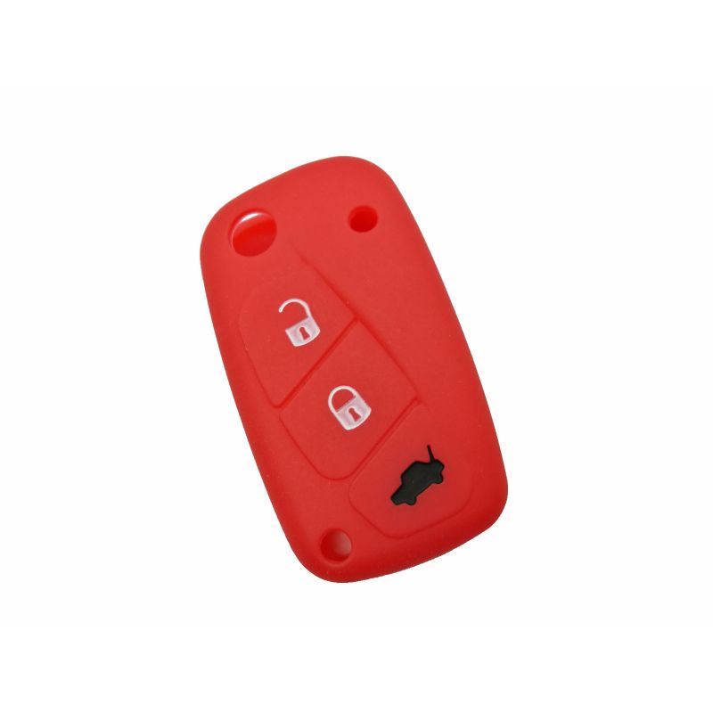 Capa silicone Fiat, flip três botões, vermelho