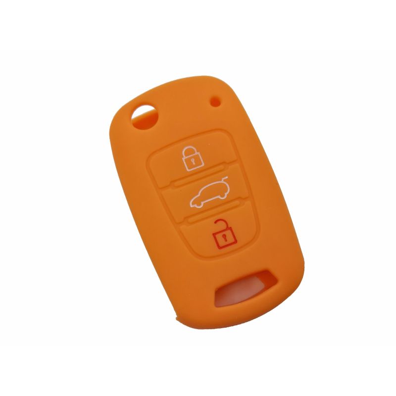 Capa silicone Kia, três botões, laranja