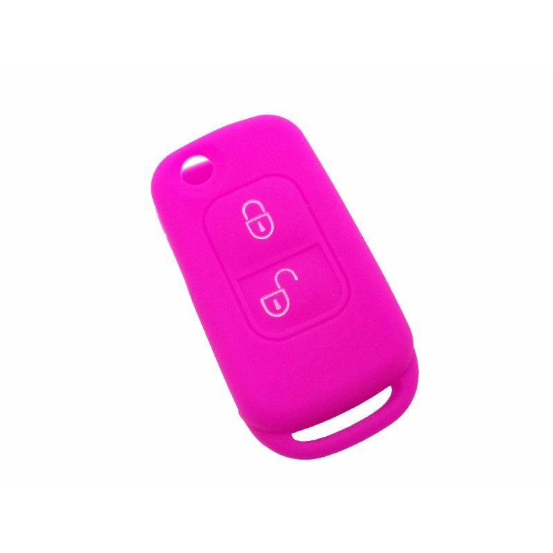 Capa silicone Mercedes, dois botões, rosa
