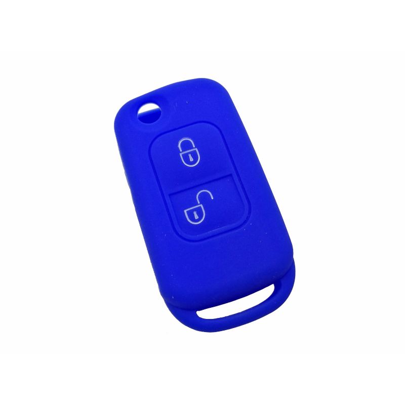 Capa silicone Mercedes, dois botões, azul
