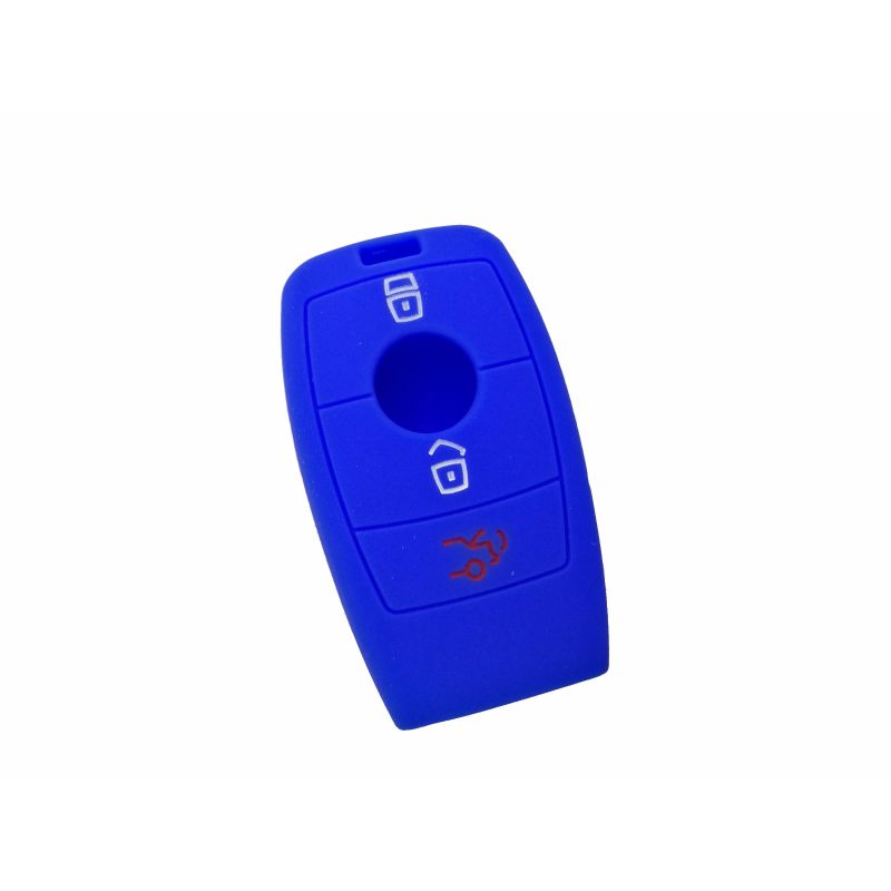 Capa silicone Mercedes, três botões, Smartkey proximidade, azul