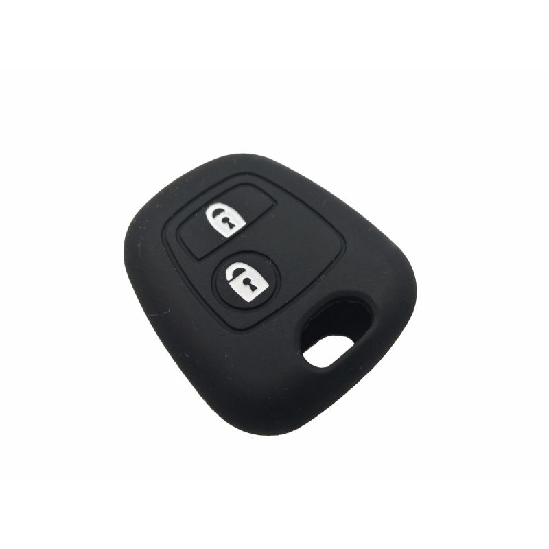 Capa silicone Peugeot, dois botões, negra