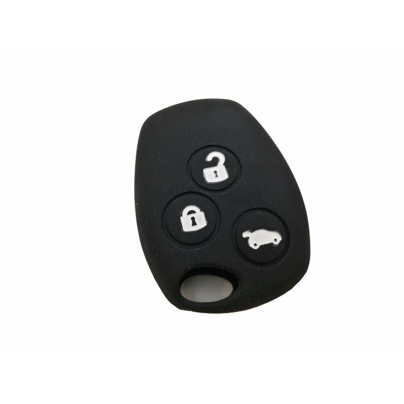 Capa silicone Renault, três botões, negra